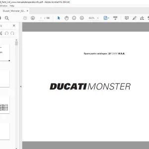 Ducati Monster S2R DARK 2006 Parts Manual PN 91512212B - PDF DOWNLOAD