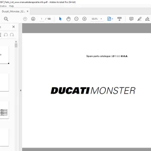 Ducati Monster S2R1000 2007 Parts Manual PN 91512372B - PDF DOWNLOAD