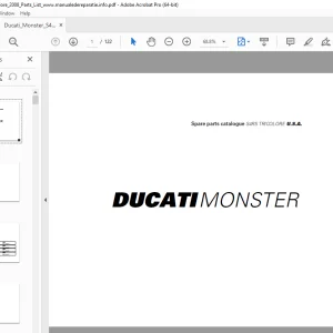 Ducati Monster S4RS TRICOLORE 2008 Parts Manual PN 91512731B PDF
