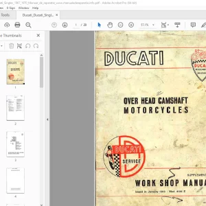 Ducati Over Head Camshaft Motorcycle (Supplement) Workshop Manual PDF
