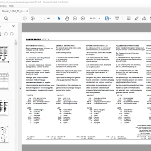 Ducati SUPERSPORT 1000 2003 Parts Manual PN 91511791A PDF
