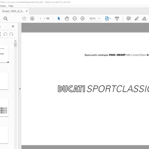 Ducati Sportclassic PAUL SMART1000 Parts Manual 91512352A PDF