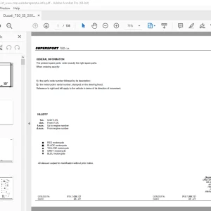Ducati Supersport 750 Parts Manual - PDF DOWNLOAD
