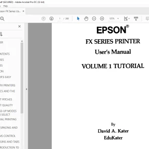 Epson FX Series User's Manual VOLUME 1 -  PDF DOWNLOAD