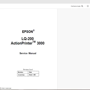 Epson LQ-200 Action Printer 3000 Service Manual  - PDF
