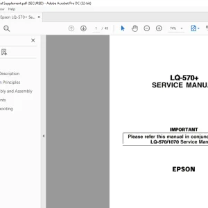 Epson LQ-570+ Service Manual - PDF DOWNLOAD