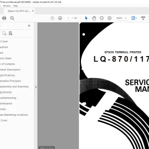 Epson LQ-870 LQ-1170 Service Manual - PDF DOWNLOAD