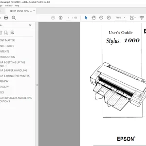 Epson Stylus 1000 Manual - PDF DOWNLOAD