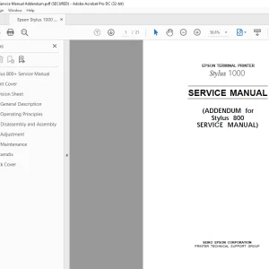 Epson Stylus 1000 Service Manual  - PDF DOWNLOAD