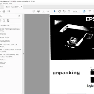 Epson Stylus 800+ User Manual - PDF DOWNLOAD