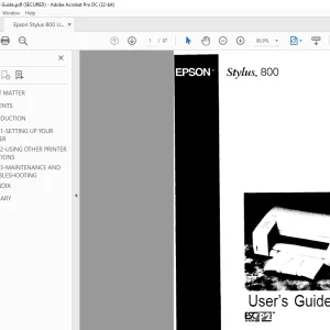 Epson Stylus 800 User's Guide Manual -  PDF DOWNLOAD
