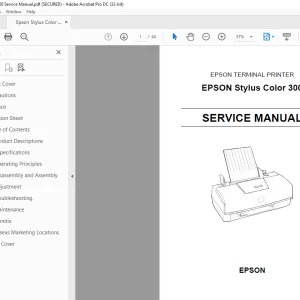 Epson Stylus Color 300 Service Manual - PDF DOWNLOAD