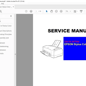 Epson Stylus Color 850 Service Manual - PDF DOWNLOAD
