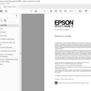 Epson Stylus Color II Reference Guide Manual - PDF DOWNLOAD