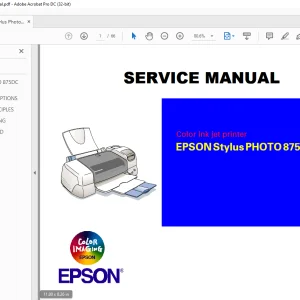 Epson Stylus Photo 875DC Service Manual - PDF DOWNLOAD