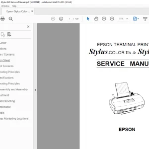 Epson Stylus Color IIS - Stylus 820 Service Manual - PDF DOWNLOAD