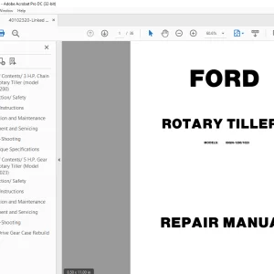FORD 09GN-1200/1023 ROTARY TILLERS REPAIR MANUAL PDF