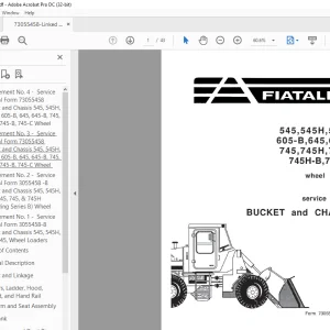 FiatAllis 545,545H,545-B 605 8,645,645-B 745, 745H, 745-8 745H-B,745-C wheel loaders service manual