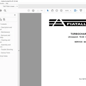 FiatAllis TURBOCHARGER (Airesearch TE-06 Series) service manual -  PDF DOWNLOAD