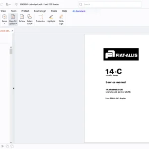 Fiatallis 14-C Crawler Dozer Transmission(Clutch & Power-Shift)Service Manual - PDF