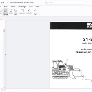 Fiatallis 21-B Crawler Tractor Transmission Engine Service Manual - PDF