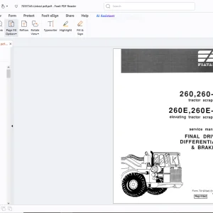 Fiatallis 260 260-A Tractor Scrapers 260E 260E-A Elevating Scrapers Service Manual PDF