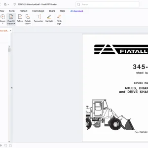 Fiatallis 345-B Wheel Loader Service Manual - PDF