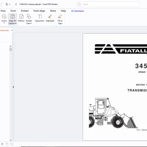 Fiatallis 345-B Wheel Loader Transmission Service Manual - PDF
