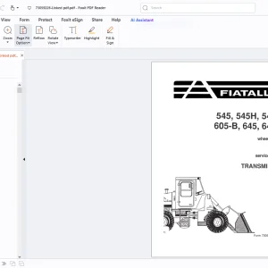 Fiatallis 545 545H 545-B 605-B 645 645-B Wheel Loader Service Manual - PDF