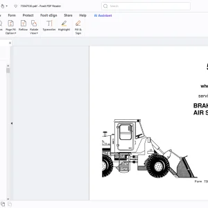 Fiatallis 545 545H 645 Wheel Loader Brakes & Air System Engine Service Manual PDF