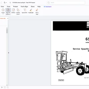 Fiatallis 65-B Motor Grader Engine Service Specification Manual - PDF