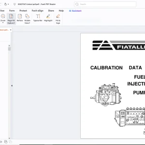Fiatallis Calibration Data Fuel Injection Pumps Supplementary Service Manual PDF