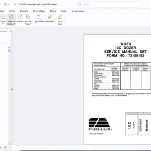 Fiatallis Dozer 10C Crawler Tractor Service Manual - PDF DOWNLOAD