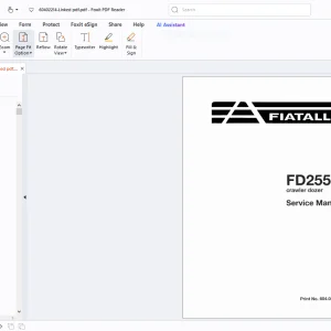 Fiatallis FD255 Crawler Dozer Service Manual - PDF