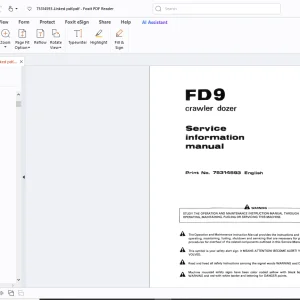 Fiatallis FD9 Crawler Dozer Service Information Manual - PDF