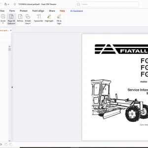 Fiatallis FG75 FG85 FD95 Motor Graders Service Information Manual PDF
