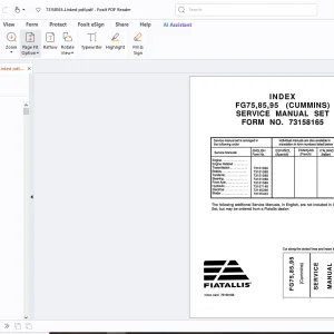 Fiatallis FG75 FG85 FG95(Cummins)Motor Graders Service Manual PDF
