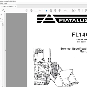 Fiatallis FL 14C Crawler Loader Service Specification Manual - PDF