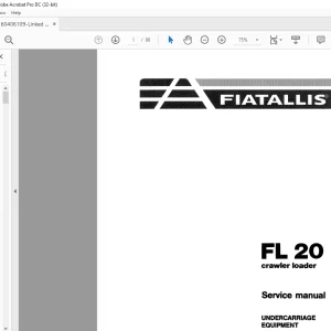 Fiatallis FL 20 Crawler Loader Service Manual - PDF
