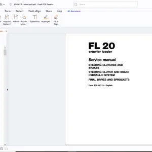 Fiatallis FL 20 Crawler Loader Service Manual - PDF