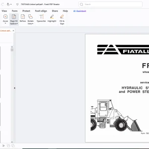 Fiatallis FR20 Wheel Loader Service Manual - PDF