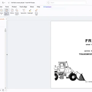 Fiatallis FR20 Wheel Loader Service Manual - PDF