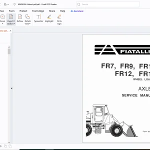 Fiatallis FR7 FR9 FR10 FR12 FR15 Wheel Loader Service Manual - PDF