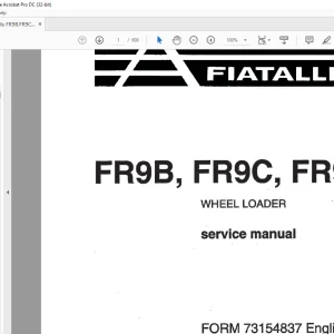 Fiatallis FR9B FR9C FR90 Wheel Loader Service Manual - PDF
