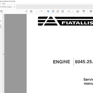 Fiatallis FR9B FR9C FR90 Wheel Loader 8045.25 Engine  Service Manual - PDF