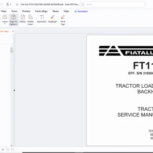 Fiatallis FT110 Tractor Loader Backhoe Service Manual - PDF