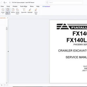 Fiatallis FX140 FX140 LC Crawler Excavator Service Manual - PDF