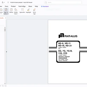 Fiatallis HD-6 HD-11 HD-16 HD-21&6G 7G 7G-B 11G 21G Service Manual PDF