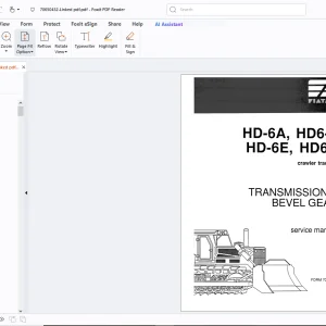 Fiatallis HD-6A HD6-B HD-6E HD6G Crawler Tractors Service Manual PDF