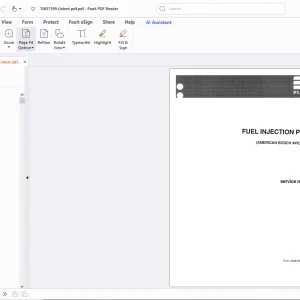 Fiatallis New Holland Fuel Injection Pump Service Manual - PDF